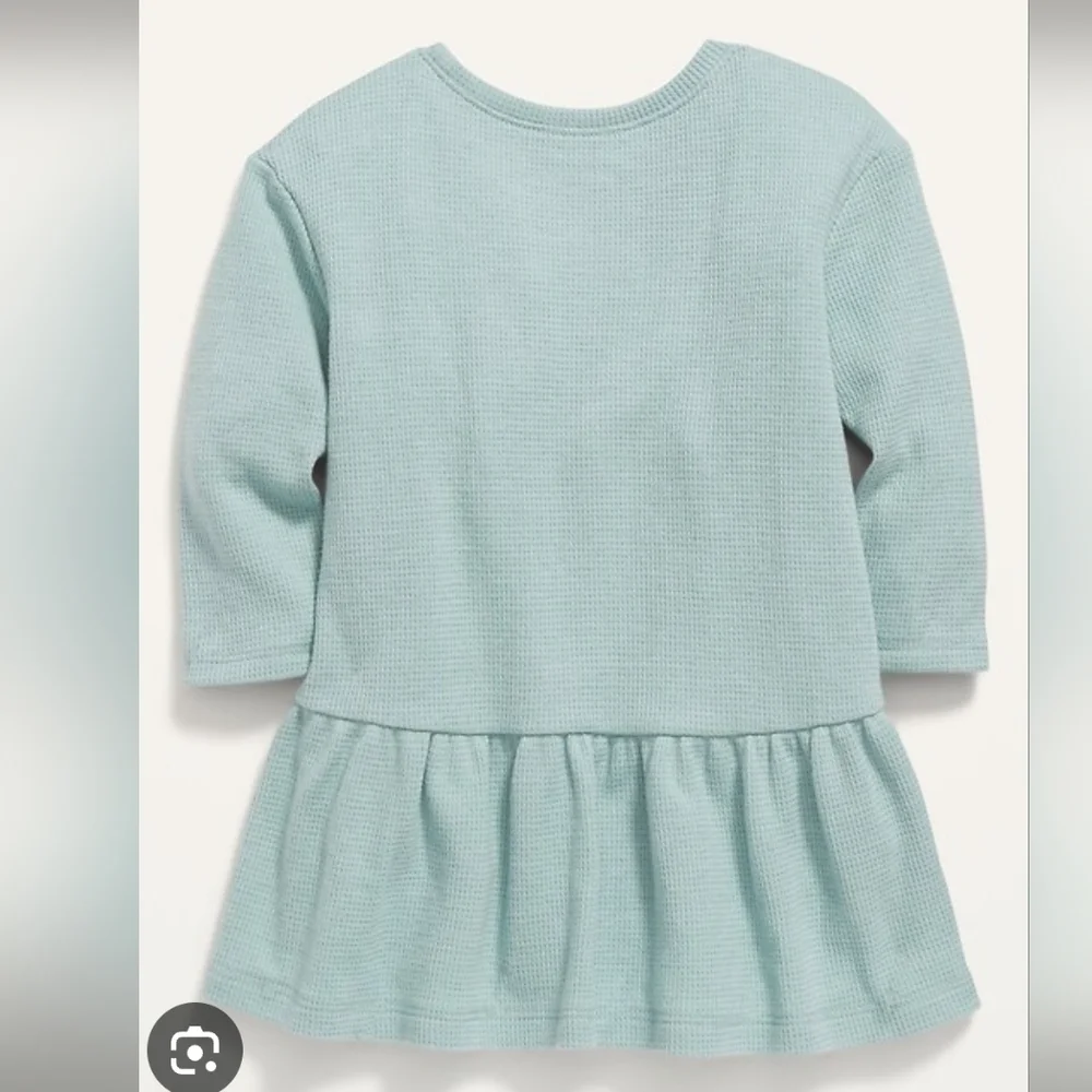 Old Navy Solid Thermal Long-Sleeve Drop-Waist Toddler Girl Dress Size 12-18M
